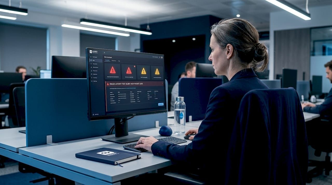 Analyst checking screen for data anomalies