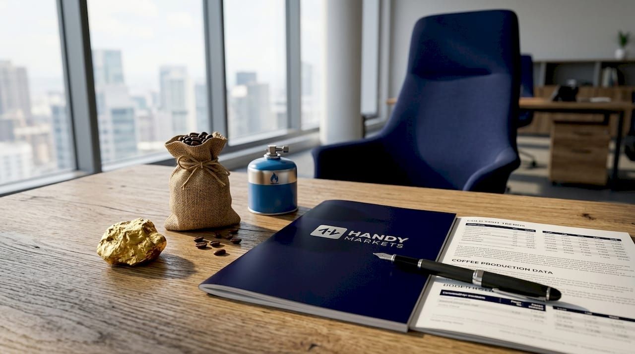 Hard and soft commodities on office desk