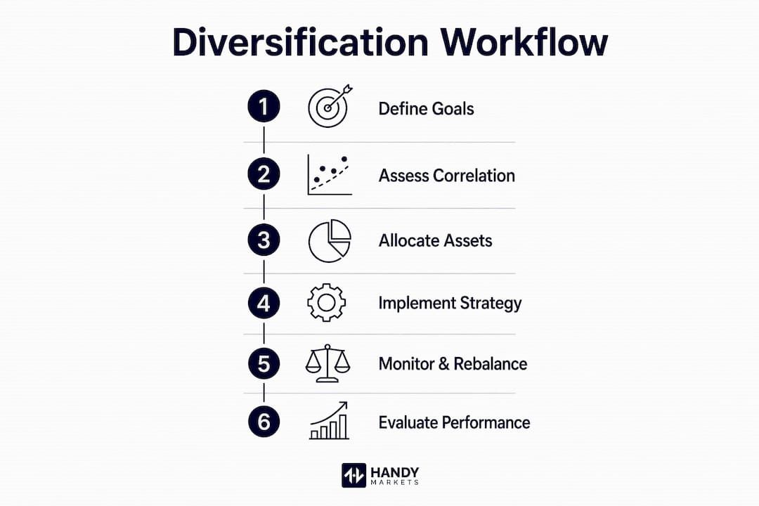 Infographic illustrating diversification workflow steps