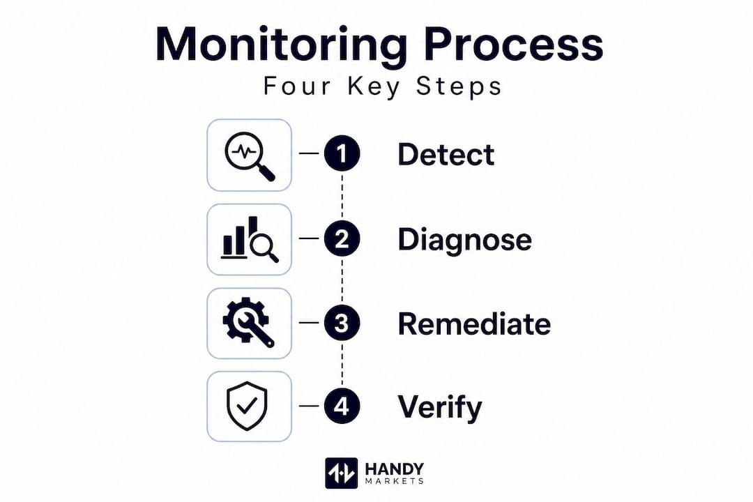Infographic of four-step monitoring process