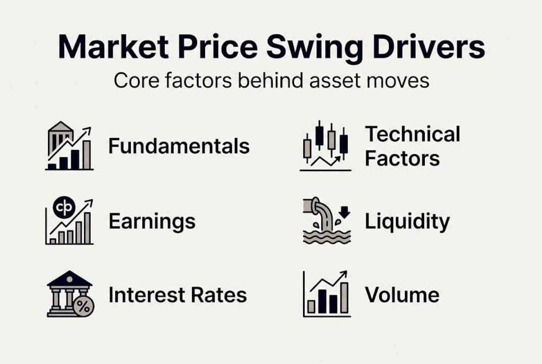 Infographic showing drivers of market price swings