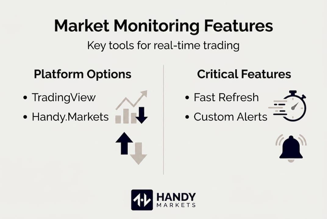 Infographic showing features of market monitoring tools