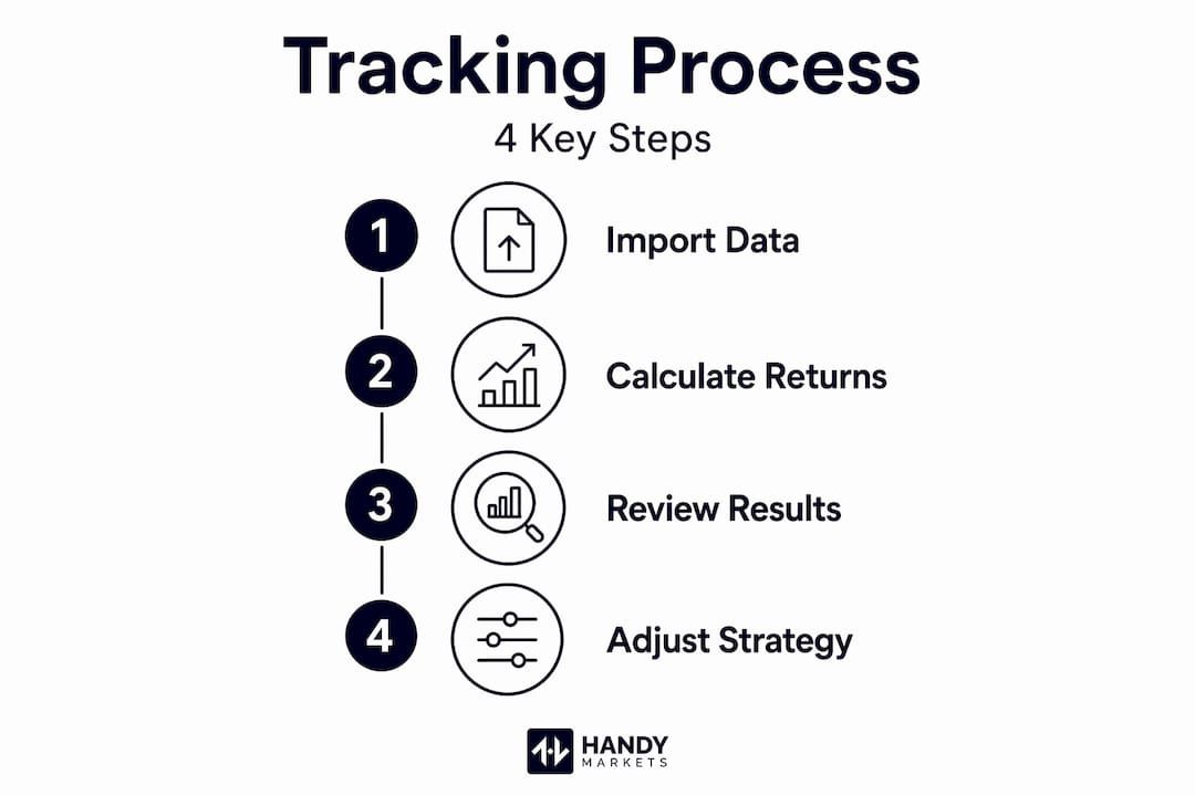 Infographic showing four steps for portfolio tracking