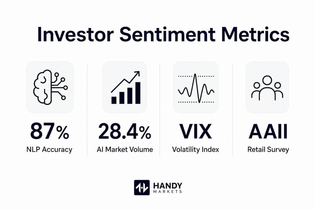 Infographic showing investor sentiment key statistics and indicators