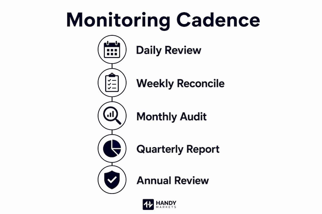 Infographic showing monitoring cadence steps