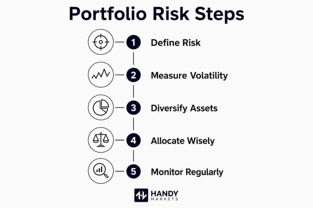 Infographic showing portfolio risk management steps