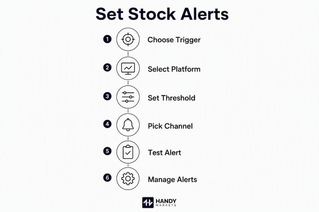 Infographic showing steps to set stock alerts