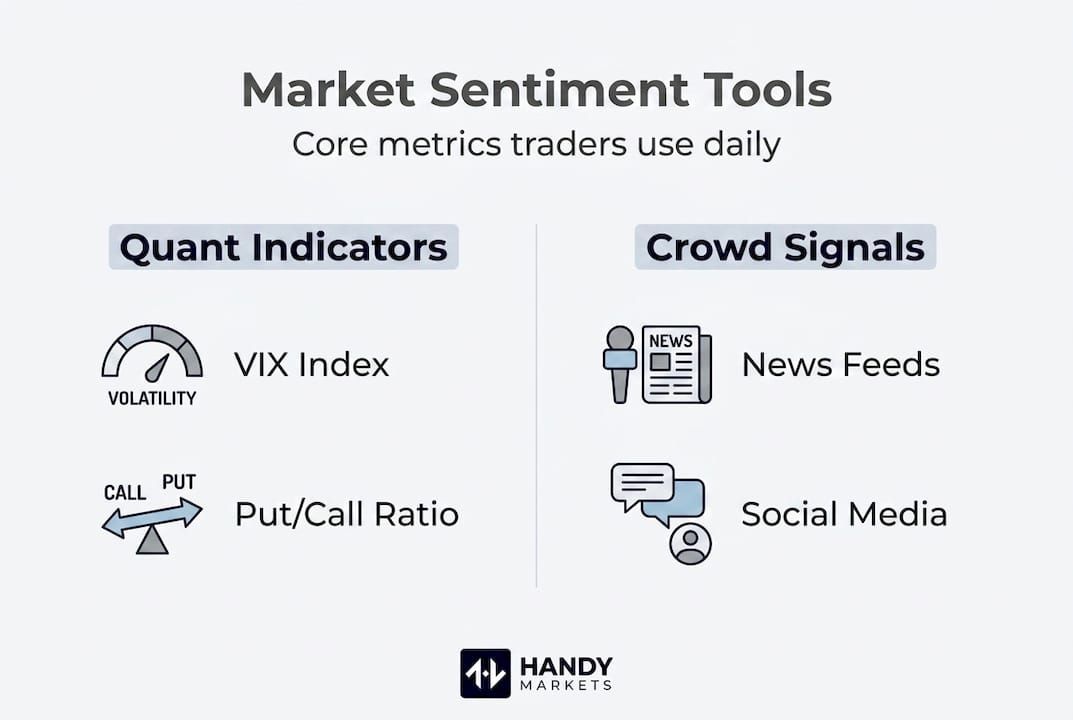 Infographic summarizing market sentiment indicators