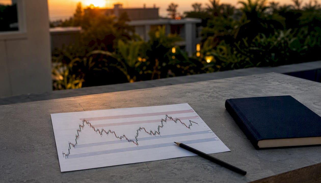 Overhead view of overbought and oversold zones on MFI chart