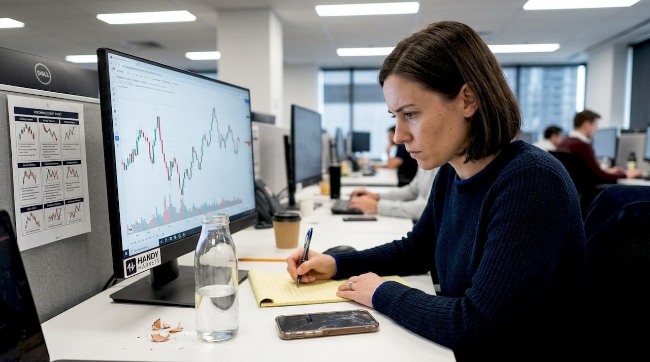 Quant analyzing volatility regime at workstation