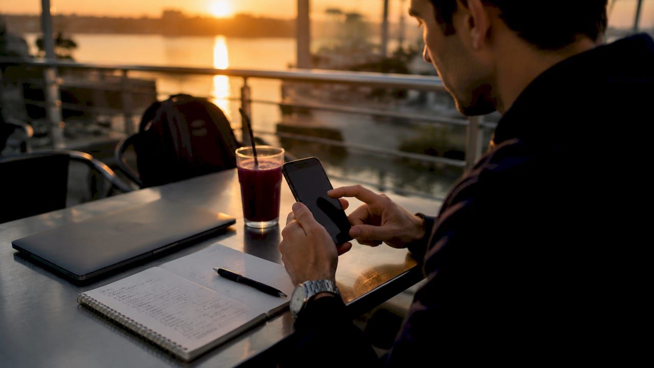 Trader configuring market alerts on smartphone